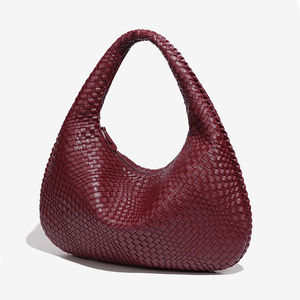 <span class=keywords><strong>Bolso</strong></span> de Hombro de Moda en Oferta, <span class=keywords><strong>Bolso</strong></span> Tipo Hobo de <span class=keywords><strong>Cuero</strong></span> PU Tejido a Mano con Cierre de Cremallera, <span class=keywords><strong>Bolso</strong></span> de Mano <span class=keywords><strong>Trenzado</strong></span> Informal para Mujer, para Viajes - Product Image 1