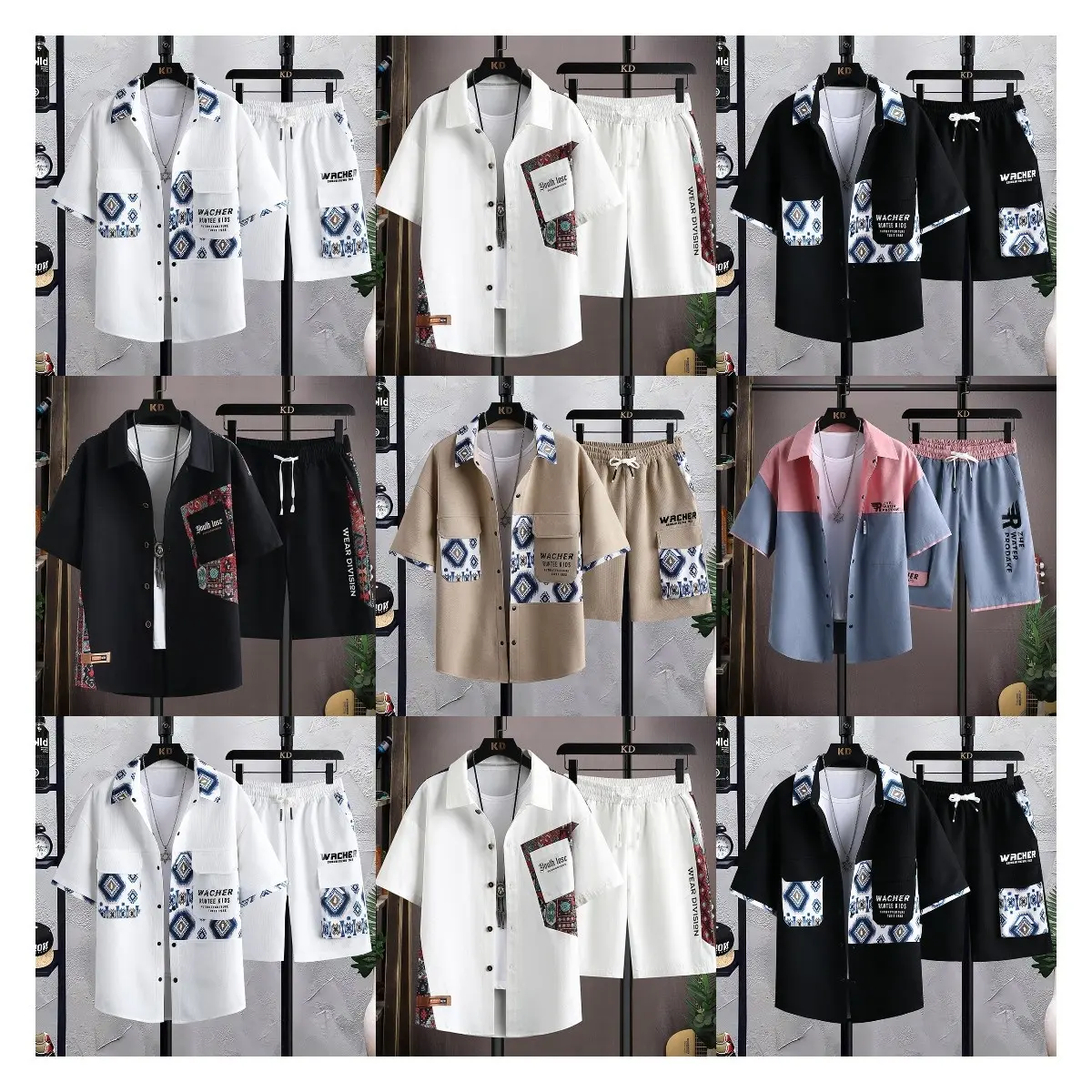 Wholesale t-shirt sets. Summer jogging clothes for men. Short-sleeved T-shirt with shorts eco-friendly men's summer suit