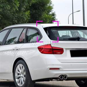 สปอยเลอร์ข้างกระจกหลังสีดำเงา 2 ชิ้น สำหรับ BMW ซีรีส์ 3 F31 Touring Wagon ปี 2012-2018 อะไหล่ตกแต่งภายนอกรถยนต์ - Product Image 1