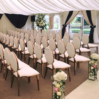 Location de chaise Louis de luxe rembourrée en or blanc ivoire pour la décoration de réception de mariage
