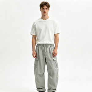 Pantaloni Cargo Vintage Giapponesi in Stile Techwear, Traspiranti, ad Asciugatura Rapida, con Pieghe Frontali, in Nylon/Cotone, Vita Elastica con Coulisse, Multi Tasche, Gamba Larga - Product Image 5