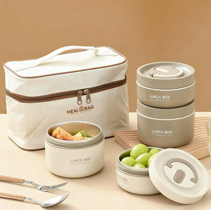 กล่องข้าวเด็กแบบปรับแต่งได้ วัสดุสแตนเลส 304 ป้องกันการรั่วซึม ใช้กับไมโครเวฟได้ ฝาพลาสติกปลอดสาร BPA พร้อมโลโก้สั่งทำพิเศษ - Product Image 1