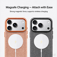 Casing Ponsel Magnetik Berbahan Kain Tenun untuk iPhone 18 Pro Max, Pelindung Mewah Anti Benturan untuk iPhone 17 dengan Tombol Logam