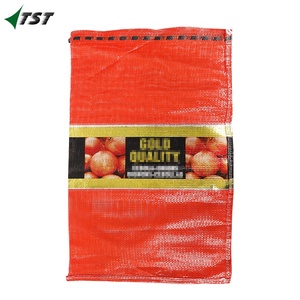 Bolsas de malla Leno tejidas PP de 25kg y 50kg, bolsa de malla de embalaje de patata de cebolla roja con cordón - Product Image 1