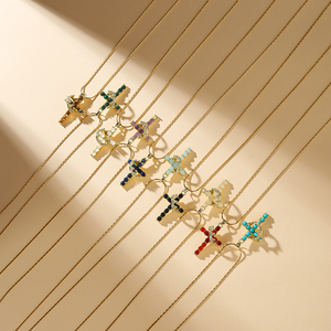 Alla moda di alta qualità religione Amazonite naturale gemma la croce forma <span class=keywords><strong>collana</strong></span> per il partito - Product Image 3