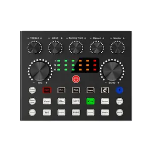 V 8S Usb Audio Interface Muziek Externe Condensator Microfoon Opname Geluidskaart Voor Pc Recorder Computer Studio Live