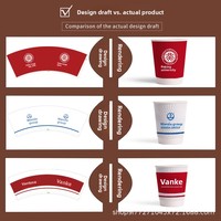 Gobelets en carton ondulé à trois couches, résistants à la chaleur, fabriqués sur mesure à Hubei, avec impression offset/flexographique