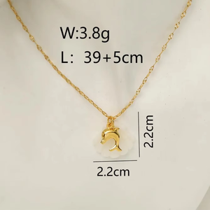 <span class=keywords><strong>Collar</strong></span> de Cadena para Clavícula Zhixuan de Verano, Chapado en Oro de 18K, Acero Inoxidable, Concha Natural, Joyería Distintiva para Mujer - Product Image 5