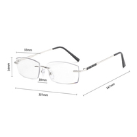 Lunettes photochromiques anti-lumière bleue pour hommes, lunettes optiques pour une utilisation quotidienne, verres correcteurs, montures de lunettes sans monture pour la myopie