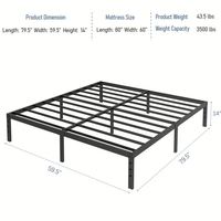 Lit plateforme moderne WEKIS en fer double durable, taille Queen et King, idéal pour hôtel, école, ferme, appartement, salon, chambre à coucher, écologique