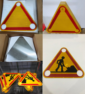 Panneaux de <span class=keywords><strong>signalisation</strong></span> de chantier réfléchissants jaunes en aluminium, très demandés, pour la sécurité routière - Product Image 5