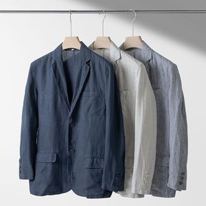 <span class=keywords><strong>Blazer</strong></span> da <span class=keywords><strong>uomo</strong></span> Casual in <span class=keywords><strong>lino</strong></span> allentato traspirante traspirante primavera estate <span class=keywords><strong>di</strong></span> alta qualità - Product Image 2
