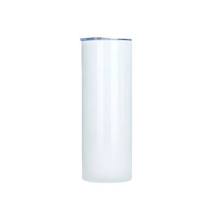Sublimation Skinny Tumbler 12oz 15oz 20oz 30oz White Stainless Steel Straight Blank with Lid <b>Metal</b> <b>Straw</b> - Product Image 3
