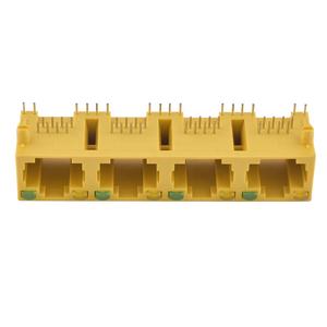 Соединитель <span class=keywords><strong>Rj45</strong></span>, 1*4 порта, полностью пластиковый, желтый со светодиодами - Product Image 5