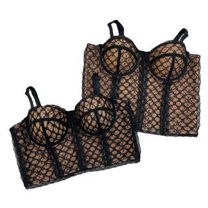 Vente en gros Petites bretelles Nouveau sous-vêtement en dentelle Sexy Mesh Fashion Top Fishbone Retro Corsets Panty Bra Body Bustiers - Product Image 1