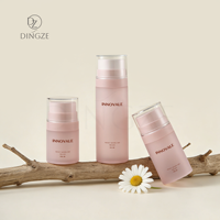 Flacon pompe cylindrique sans air pour cosmétiques 30ml 50ml 100ml avec bouchon à vis en plastique pour soins de la peau
