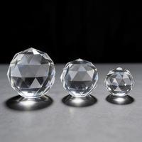 HBL En gros, Pendentif boule en verre cristal à facettes prismatiques, perles de verre taillées en diamant à facettes, pour lustre avec fond plat