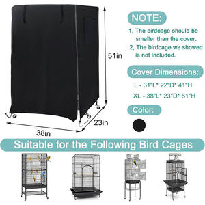 ผ้าคลุมกรงนกแบบปรับได้ ใช้ได้กับกรง 3 ชั้นส่วนใหญ่ วัสดุซักได้ กันน้ำ กันลม ใช้ได้ทั้งภายในและภายนอกอาคาร - Product Image 4