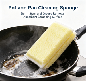 Yellow Non <b>Scratch</b> Dish Sponge Reusable Kitchen Cleaning Sponge High Water Absorption Rectangular Wash <b>Pad</b> 4pcs - Product Image 3