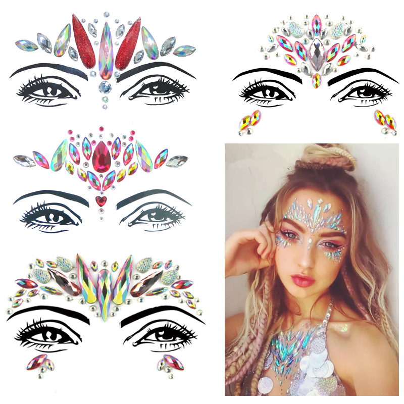 Decoration Adhesive Diamond Sticker Jewel Eyes Diamond Rhinestones Face Stickers