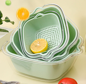 HYRI-Juego de manijas de fregadero de cocina de doble capa, frutero multifuncional de 6 piezas para lavado y almacenamiento en seco, contenedor de alimentos - Product Image 5