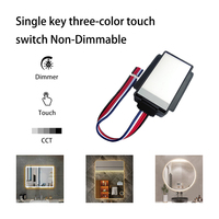 Interrupteur Tactile Intelligent à Capteur Inductif LED pour Salle de Bain WaJohn HJ-TSS01, Variateur 5A 12-24V 60-100W, Interrupteur Miroir Capteur ON/OFF