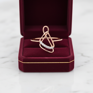 แหวนเพชรแท้ 0.04 กะรัต ทรงกลมเจียระไนแบบบริลเลียนท์ สี H-I ตัวเรือนโรสโกลด์ - Product Image 2