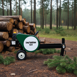 Fendeuse de bûches électrique portable 10T, machine à fendre le bois de chauffage à double volant d'inertie 2HP 16A, équipement forestier horizontal - Product Image 2