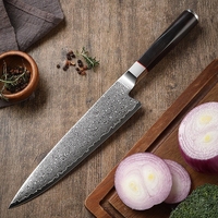 Damascus Staal Vg10 Koksmes En Keukenmes Geproduceerd Door Een Professionele Japanse Fabrikant
