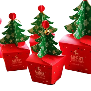 <b>Christmas</b> <b>Tree</b> Gift <b>Boxes</b> with Pop-Up Paper <b>Christmas</b> <b>Trees</b> Holiday Treat Favor Container for Kids Baby Gift Festival Decoration - Product Image 1