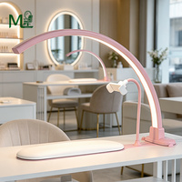 Lampe de table pour manucure, lampe à LED professionnelle en forme de demi-lune, lampe UV pour ongles avec support pour téléphone, lampe de bureau en forme de demi-lune pour les ongles