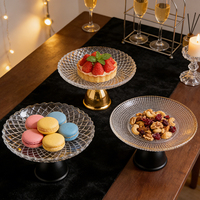 Plateau à fruits en verre de style luxueux - Salon, plateau de table basse, plateau à bonbons et à collations, plateau à fruits secs