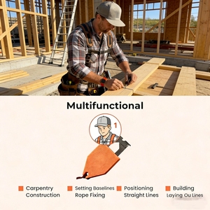 Gancho de Anclaje para Cuerda, Herramienta Portátil de Fijación con una Sola <span class=keywords><strong>Mano</strong></span>, Pin de Acero para Líneas de Tiza, Ideal para Carpintería, Construcción, Renovación del Hogar y Bricolaje - Product Image 3