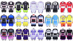 Nueva falda de porristas negra y Rosa Diseño de Sujetador deportivo de porristas Uniforme de porristas de manga larga - Product Image 2