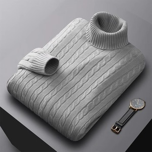 Herbst Neuheit: Herren Rollkragenpullover mit Jacquardmuster, Einfarbiger Strickpullover, Lässig und Wärmend, Hochelastisch und Vielseitig, Herren-Sweatwear - Product Image 2