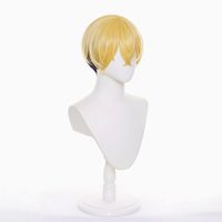 Perruque de cosplay Ainizi de 30 cm, cheveux courts blonds mélangés à du noir, personnage de Matsuno Chifuyu, de Tokyo Revengers