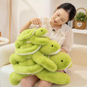Poupée de dessin animé mignonne en forme de grenouille ou de tortue, coussin décoratif, jouet en peluche - Product Image 1