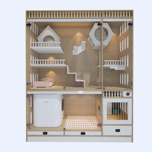 Özel yükseltilmiş kedi köpek kafesleri Petsmart wifi bağlı kapalı kedi çöp havzası lüks kedi villa - Product Image 3