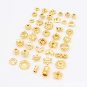Cuentas espaciadoras de aleación chapada en oro de 18k que preservan el color, soporte redondo para flores, accesorios de joyería DIY D93 - Product Image 3