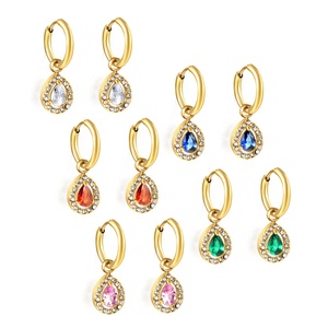 Ason joyería de moda de gama alta delicadeza nupcial dos colores pendientes zirconia cúbica regalo de boda encanto pendientes de aro para mujer - Product Image 3