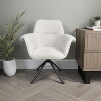 Chaise d'appoint moderne tuftée de haute qualité avec cadre en métal peint noir pour salon chambre ou salle à manger pour cuisine
