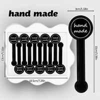 Étiquettes de scellage en papier pour sandwichs et pains, en PVC transparent double face, résistantes à l'eau, avec logo imprimé personnalisé, forte adhérence, couleur noire