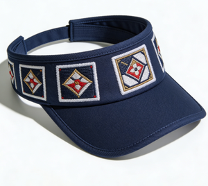 Visera Deportiva de Lujo Retro con Parches Geométricos Bordados, Ligera, Transpirable y Ajustable - Product Image 4