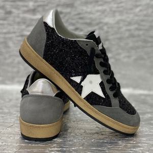 Baskets décontractées en cuir de vachette de haute qualité, tendance mode, style délavé, ornées de étoiles, unisexe - Product Image 3