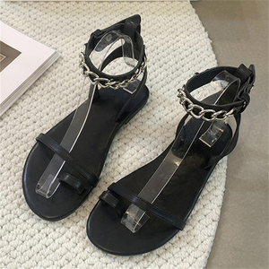 2025 New Casual Comfortable Women's Peep Sandals Southeast Asian Fashion Flat Simple Wedge Heel <b>Slippers</b> <b>Flip</b> <b>Flops</b> for Autumn - Product Image 5