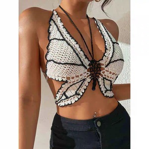 Corset <span class=keywords><strong>sans</strong></span> manches vintage style Spice Girl pour <span class=keywords><strong>femme</strong></span>, avec col à nœud papillon, fait main, idéal pour les vacances à la plage - Product Image 1