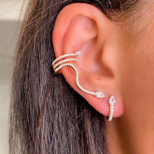 Women Brass Snake Ear Clip Cuff Wrap <b>Earrings</b> for Women Men Punk No <b>Piercing</b> Vintage Cartilage <b>Earring</b> Jewelry Gifts 2022 - Product Image 2