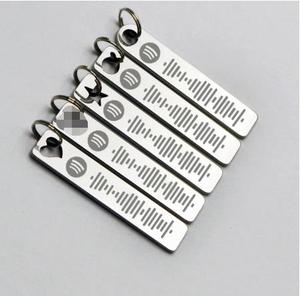LLavero de código de <span class=keywords><strong>Spotify</strong></span> personalizado L022 para hombre, mujer, niño y niña, regalo, acero inoxidable mate, <span class=keywords><strong>Spotify</strong></span> Song Music Code - Product Image 1