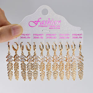 ขายส่งต่างหูทองเหลืองชุบทองเพทายสำหรับผู้หญิงต่างหูหยดน้ำ14K 18K เครื่องประดับเพทายต่างหู pendientes de Oro De - Product Image 6