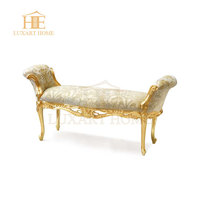 Ensemble de chambre à coucher en bois massif de luxe royal d'Italie, meubles, lit King Size classique et matelas